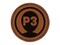Player Three Person Indicator Gaming Icon Round Iron-On Engraved Faux Leather Patch Applique - 2.5"